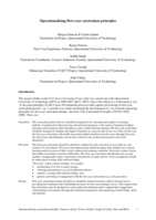 Operationalising first year curriculum principles