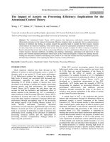 The Impact of Anxiety on Processing Efficiency: Implications for the Attentional Control Theory