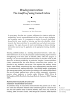 Reading intervention: the benefits of using trained tutors