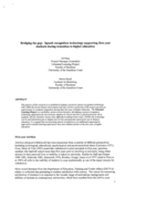 Bridging the gap: Speech recognition technology supporting first year students during transition to higher education