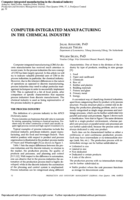 Computer-integrated manufacturing in the chemical industry