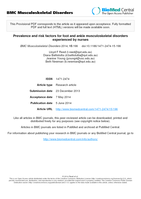 Prevalence and risk factors for foot and ankle musculoskeletal disorders experienced by nurses