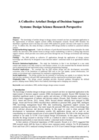 A Collective Artefact Design of Decision Support Systems: Design Science Research Perspective