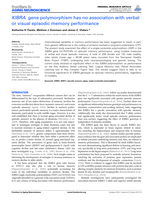 KIBRA gene polymorphism has no association with verbal or visual episodic memory performance