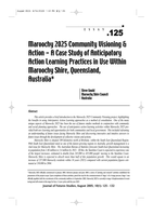 Maroochy 2025 Community Visioning & Action - A Case Study of Anticipatory Action Learning Practices in Use Within Maroochy Shire, Queensland, Australia
