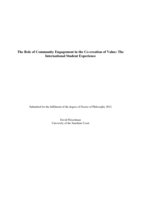 The Role of Community Engagement in the Co-creation of Value: The International Student Experience