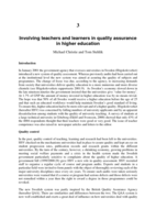 Involving teachers and learners in quality assurance in higher education