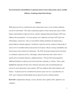 Perceived barriers and facilitators to physical activity in men with prostate cancer: possible influence of androgen deprivation therapy
