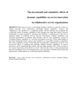 The incremental and cumulative effects of dynamic capability building on service innovation in collaborative service organizations