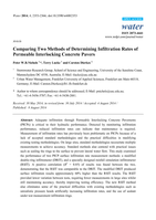 Comparing Two Methods of Determining Infiltration Rates of Permeable Interlocking Concrete Pavers