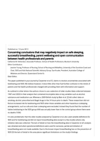 Concerning conclusions that may negatively impact on safe sleeping, successful breastfeeding, parent wellbeing and open communication between health professionals and parents. Letter to the Editor in response to Carpenter, R, et al. (2013) Bed sharing when parents do not smoke: is there ar risk of SIDS? An individual level analysis of five major case-control studies