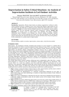 Improvisation in Safety Critical Situations: An Analysis of Improvisation Incidents in Led Outdoor Activities