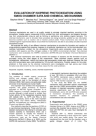 Evaluation of Isoprene Photooxidation Using Smog Chamber Data and Chemical Mechanisms