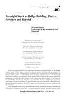 Foresight Work as Bridge Building: Poetry, Presence and Beyond