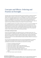 Concepts and Effects: Ordering and Practice in Foresight