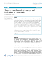 Sleep disorder diagnosis: the design and implications of online tools