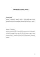 Leptospirosis from water sources