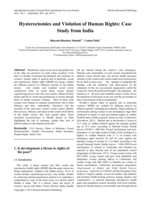 Hysterectomies and Violation of Human Rights: Case Study from India