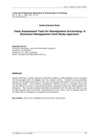 Team Assessment Task for Management Accounting: A Divisional Management Case Study Approach