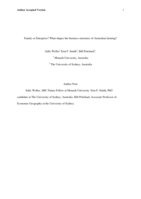 Family or Enterprise? What shapes the business structures of Australian farming?