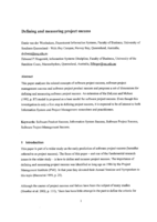 Defining and measuring project success