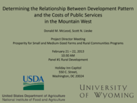 Determining the Relationship Between Development Pattern and the Costs of Public Services in the Mountain West