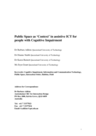 Public space as ‘context’ in assistive information and communication technologies for people with cognitive impairment
