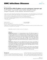 A quantitative PCR (TaqMan) assay for pathogenic Leptospira spp