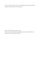 Pressures to perform: An interview study of Australian high performance school-age athletes’ perceptions of balancing their school and sporting lives