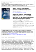 Evaluation of a new experimental test procedure to more accurately determine the surface infiltration rate of permeable pavement systems