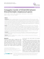 Conjugative transfer of ICESde3396 between three β-hemolytic streptococcal species