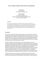 First year higher education student metrics and management