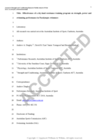 Effectiveness of a dry-land resistance training program on strength, power and swimming performance in Paralympic swimmers