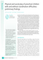Physical and social play of preschool children with and without coordination difficulties: preliminary findings