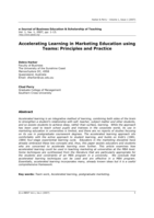 Accelerating Learning in Marketing Education using Teams: Principles and Practice
