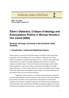 Žižek’s Dialectics, Critique of Ideology and Emancipatory Politics in Michael Haneke’s film Caché (2005)