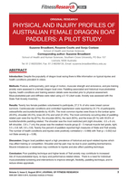 Physical and injury profiles of Australian female dragon boat paddlers: a pilot study