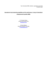 International virtual networking capabilities and firm performance: A study of international entrepreneurial Australian SMEs
