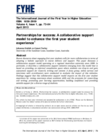 Partnerships for success: A collaborative support model to enhance the first year student experience