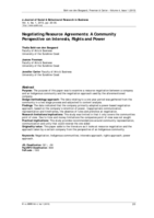 Negotiating Resource Agreements: A Community Perspective on Interests, Rights and Power