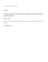 Academic developers as change agents improving quality in a large interprofessional undergraduate subject