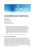 Lecturer engagement in the use of interactive tools in learning management systems. A Swedish case study