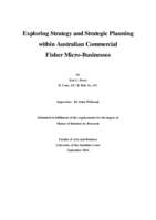 Exploring Strategy and Strategic Planning within Australian Commercial Fisher Micro-Businesses