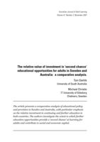 The relative value of investment in ‘second chance’ educational opportunities for adults in Sweden and Australia: a comparative analysis