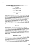 Service Decision-Making: The Interrelationship of Service Quality, Satisfaction, Quality of Life and Behavioural Intent