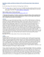 Knowledge, Attitudes, and Behaviors Related to HIV and AIDS among Female College Students in Taiwan