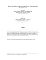 Presence of Foreign Firms and the Firm Capital Structure: Evidence from China’s Manufacturing Sector