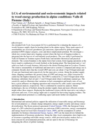 LCA of environmental and socio-economic impacts related to wood energy production in alpine conditions: Valle di Fiemme (Italy)