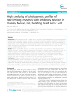 High similarity of phylogenetic profiles of rate-limiting enzymes with inhibitory relation in human, mouse, rat, budding yeast and E. coli