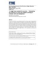 ”It might have worked for you but…” Evaluating the efficacy of a first year support strategy in multiple units and disciplines